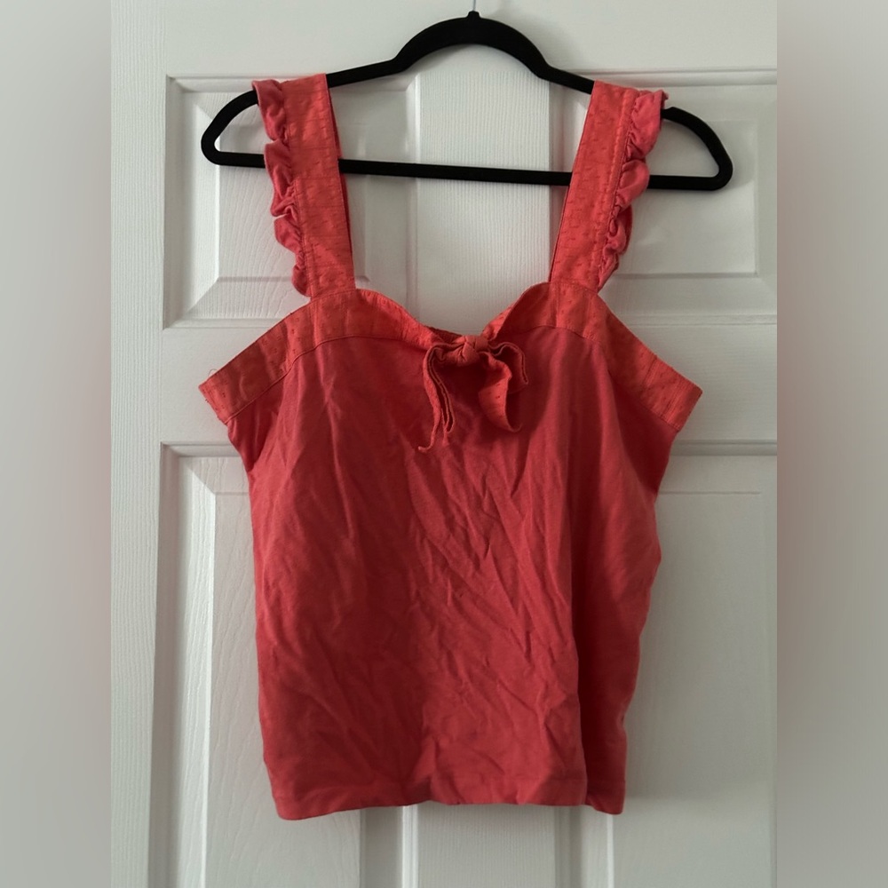 J Crew orange tank top blouse - size large